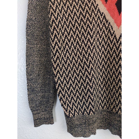 Urban Outfitters Ecote Intarsia Tan Pink Aztec Tribal Pullover Sweater Size S - Picture 4 of 8